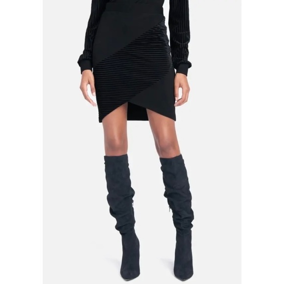 Bebe Velour Shadow Stripe Pencil Skirt - Picture 2 of 6